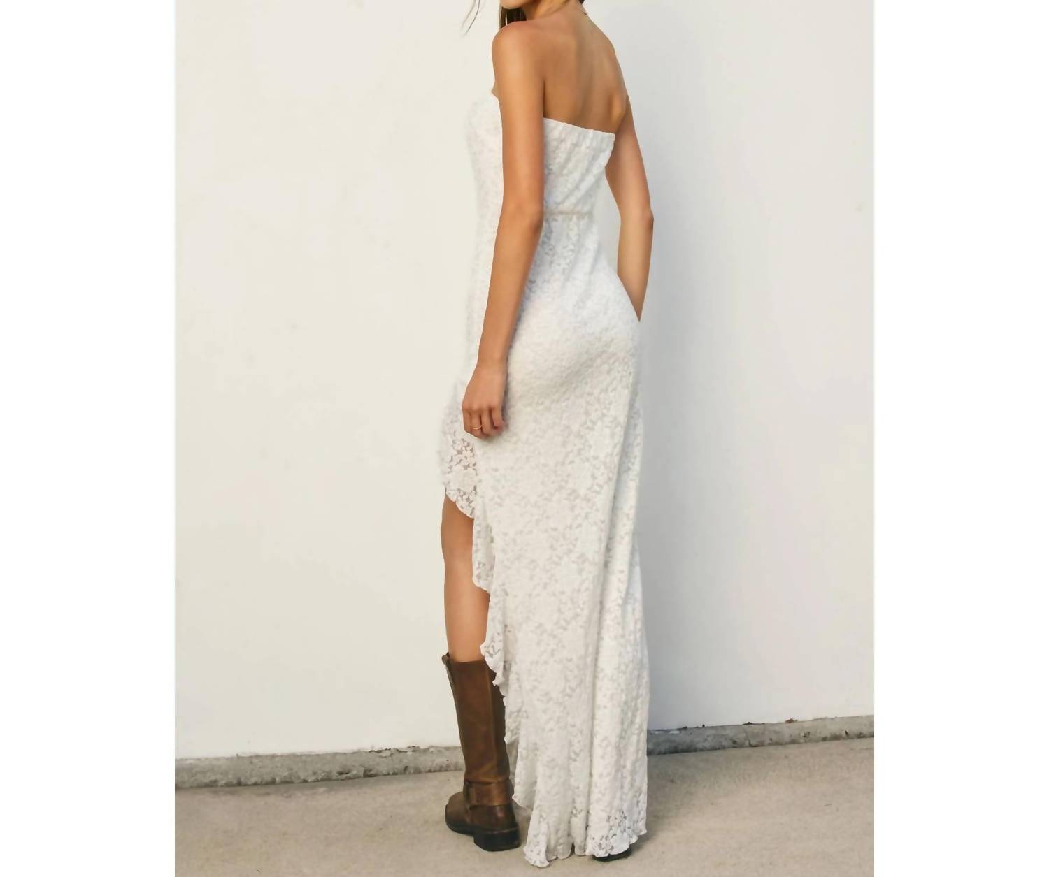 Dress Forum - Seafoam Whisper Strapless Ruffled Maxi Dress