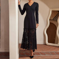 Karen Kane - Lylah Contrast Lace V-neck Dress