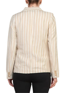 Philosophy - Women's Notched Collar Long Sleeve Linen Cotton Blend Blazer