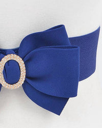 3Am By H&D Accessories - Women's Rhinestone Bow Buckle Stretch Belt