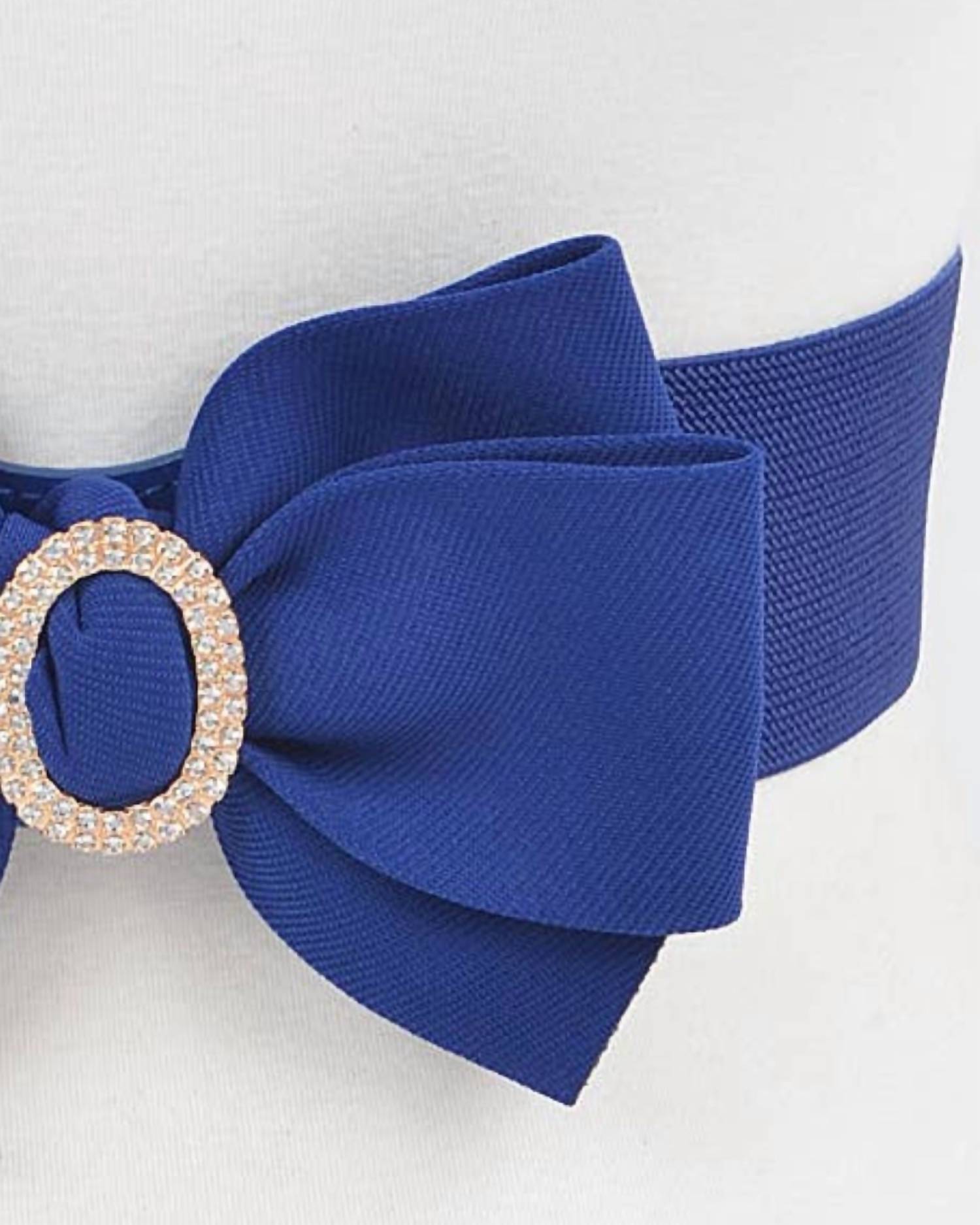 3Am By H&D Accessories - Women's Rhinestone Bow Buckle Stretch Belt