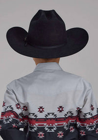 Roper - Boy's Long Sleeve Ombre Aztec Snap Shirt