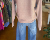 KLd. Signature Women's Boatneck Dolman Sweater in mocha - women's sweater - detail view