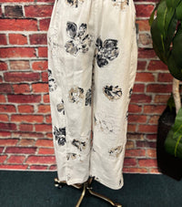 Habitat - Women's Neutral Bloom Linen Crop Pants