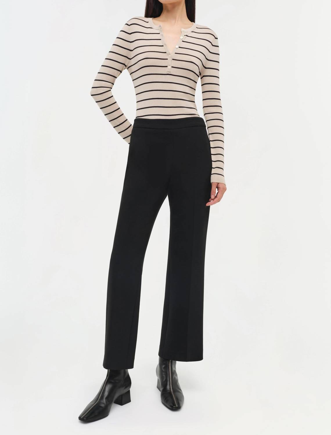 SIMKHAI Mackenzie Straight Leg Pants in black - women's pants