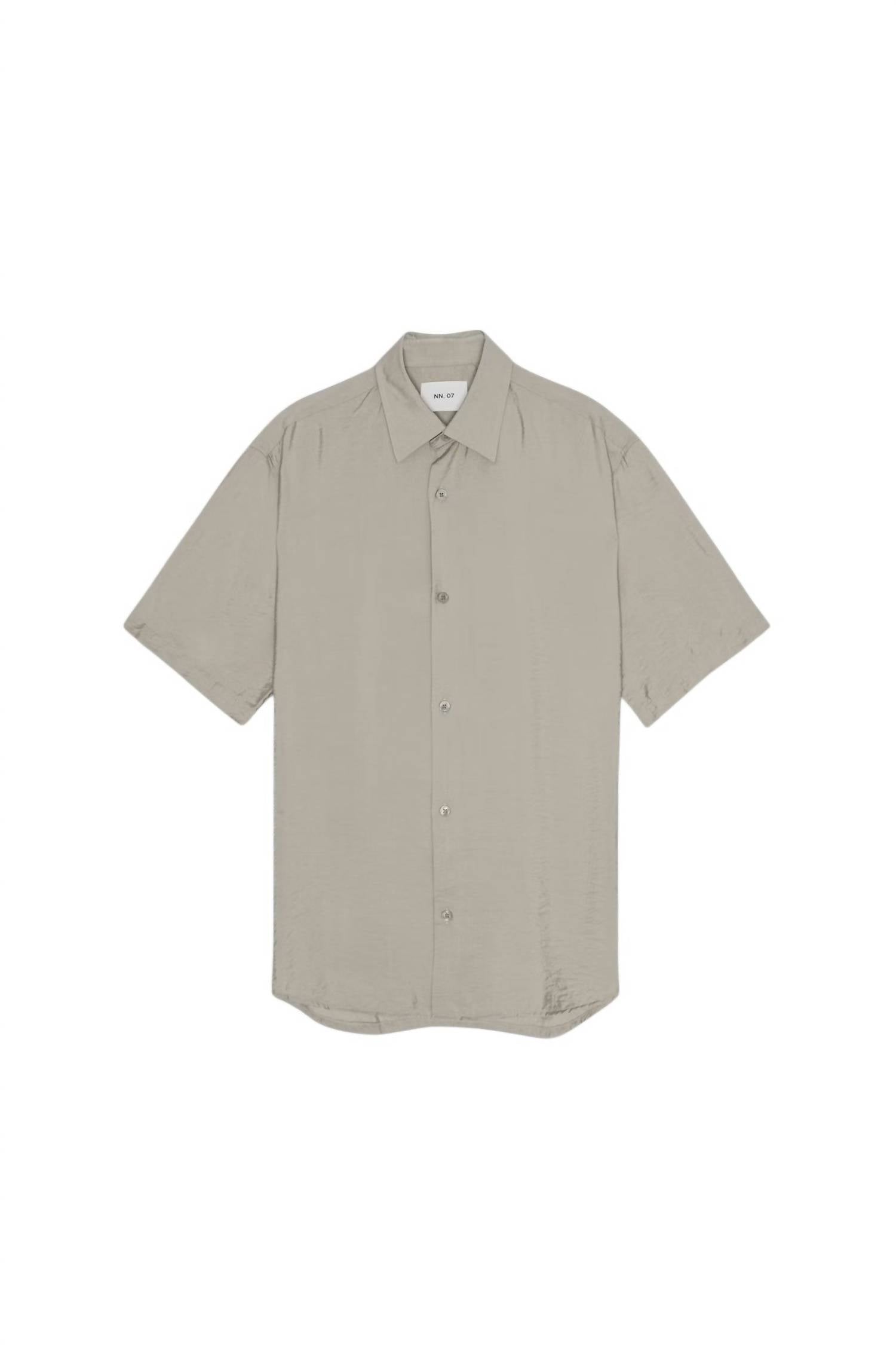 NN07 Freddy Short Sleeve No Pocket Shirt in fog - men's shirt - view 5