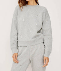 Rails Women's Ramona Sweatshirt in heather grey martnini embroidery - women's top