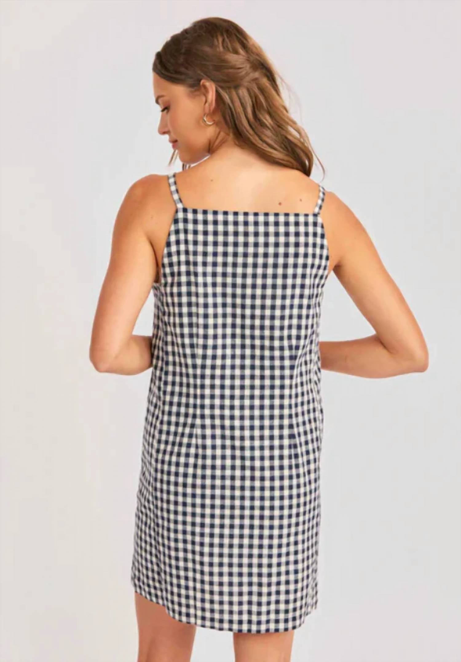 Sadie & Sage - Mustang Gingham Button Mini Dress