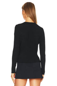 L'Agence - Juno Cardigan with Chain Detail in Black