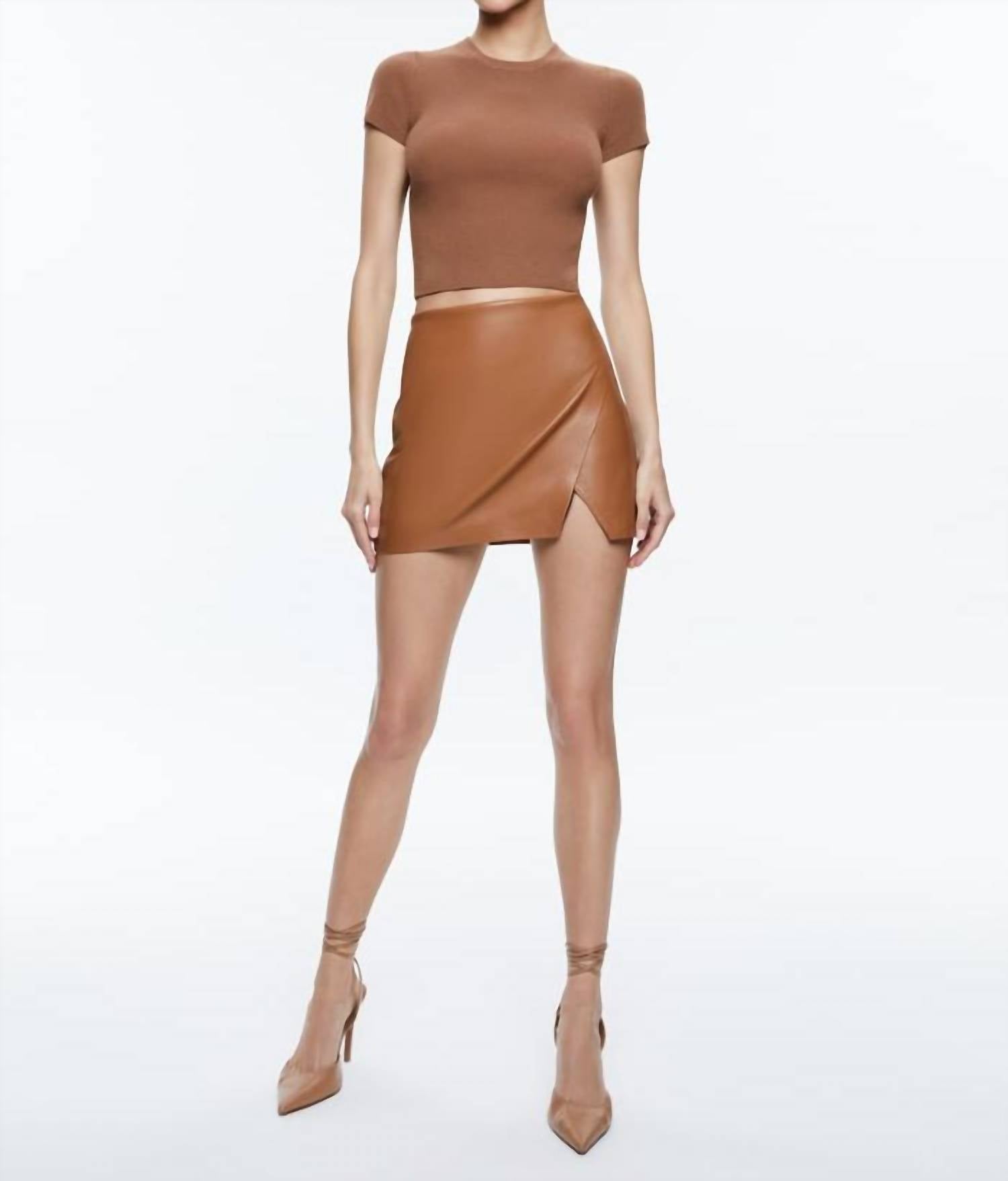 Alice + Olivia - Siobhan Vegan Wrap Mini Skirt