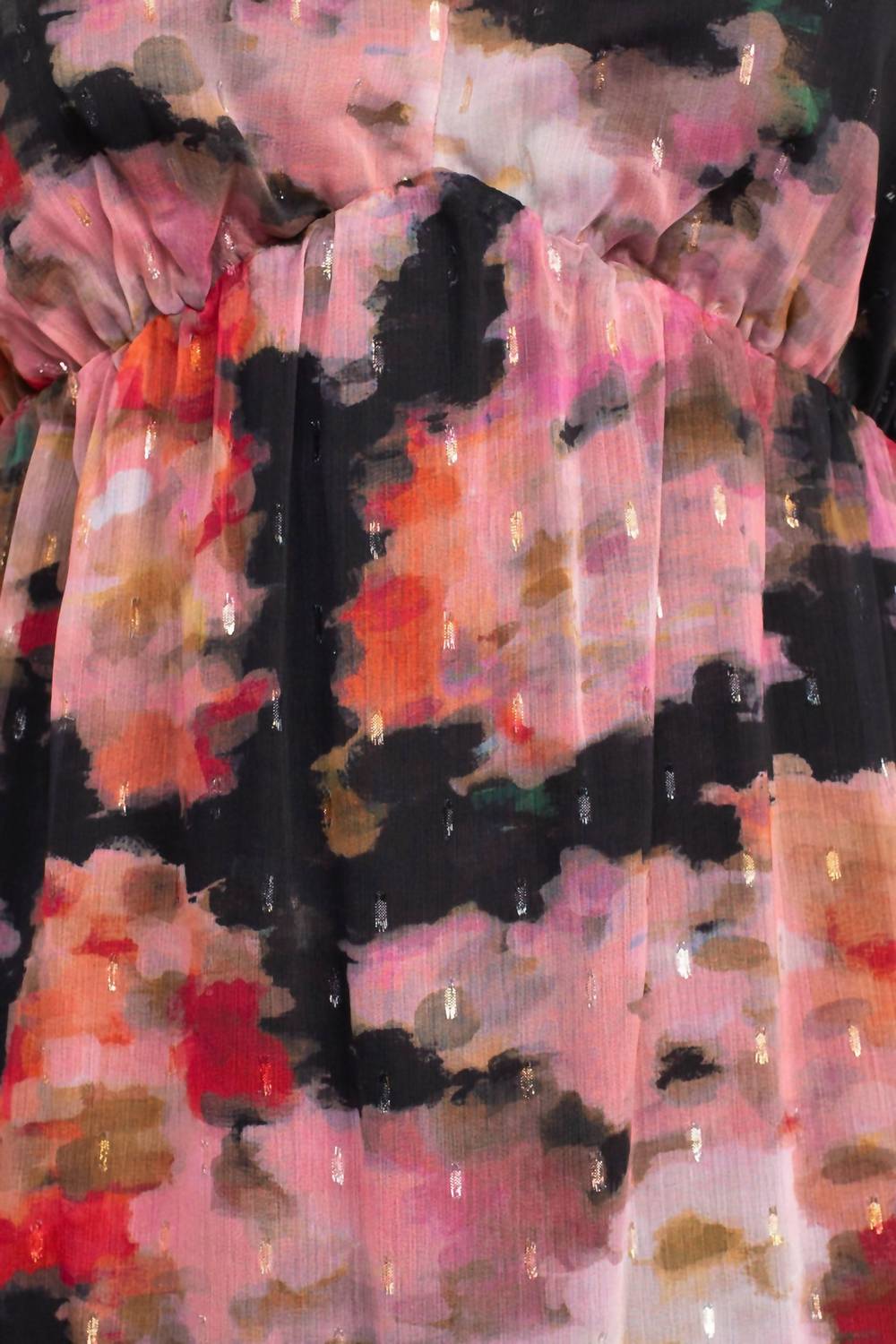 Adrianna Papell - Floral Print Empire Waist Tiered Chiffon Dress