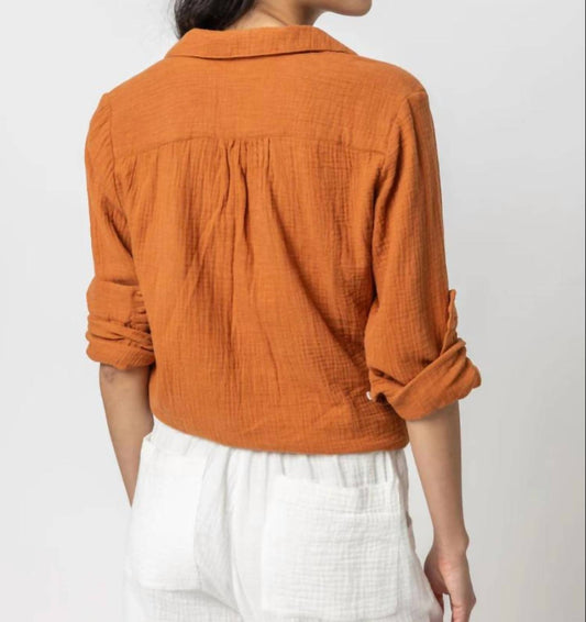Lilla P - Women's Signature Gauze Button Down Shirt