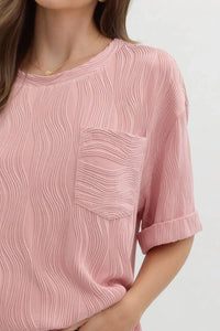 Entro - Wave Textured Short Sleeve Top