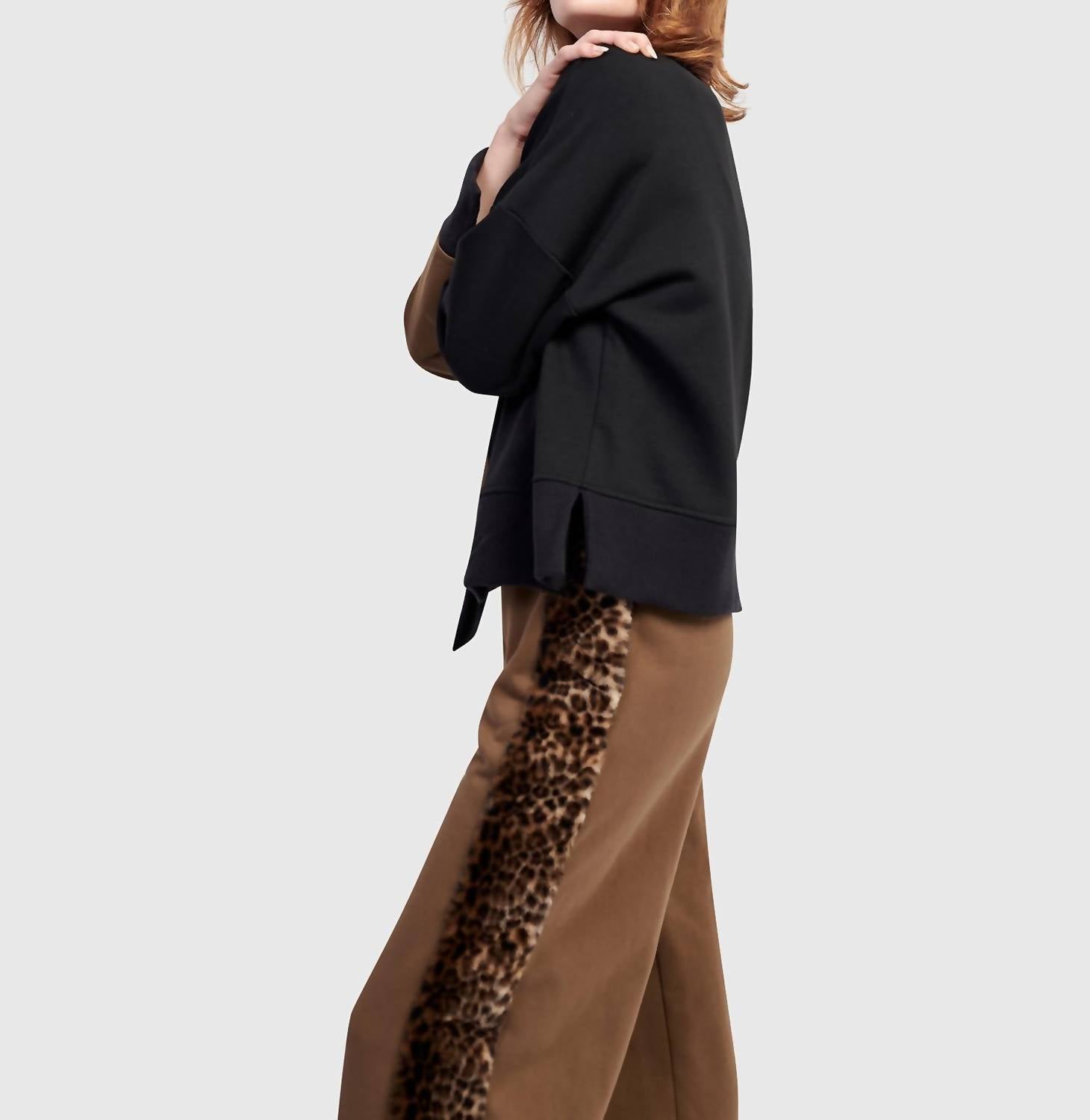 ALEMBIKA Urban Lair Crewneck Top in mix - women's long sleeve top - view 7