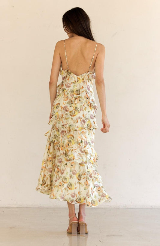 Storia - Fall Floral Midi Dress