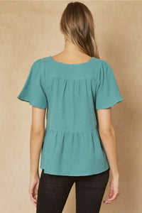 Entro - Geometric Design Peplum Top