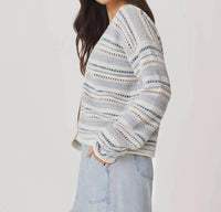 Splendid Addison Stripe Cardigan in air country - women's cardigan - alternate view