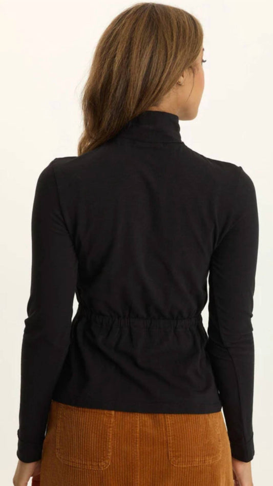 Wearables - Kari Jersey Mock Neck Peplum Top