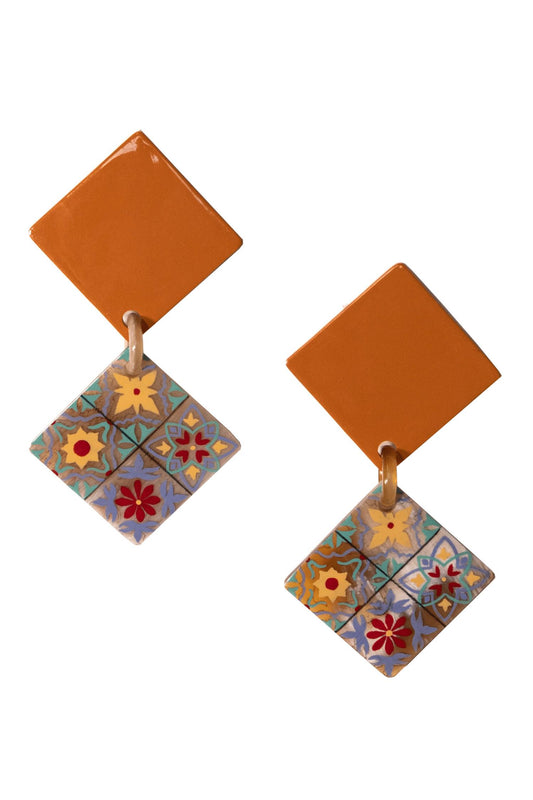 Sunshine Tienda - Women's Burnt Teja Drop Earrings