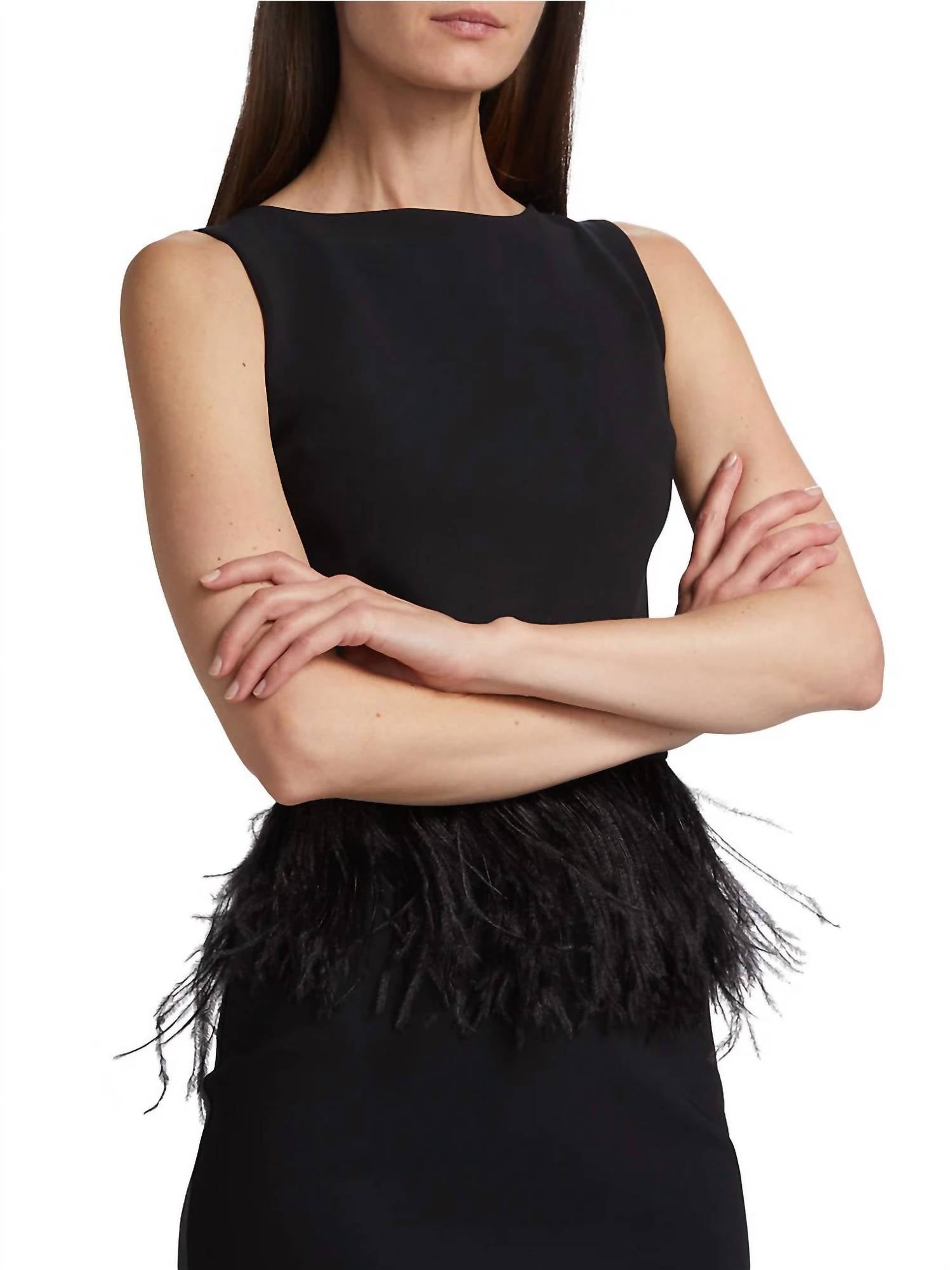 Chiara Boni - Aidos Feather Peplum Midi-dress