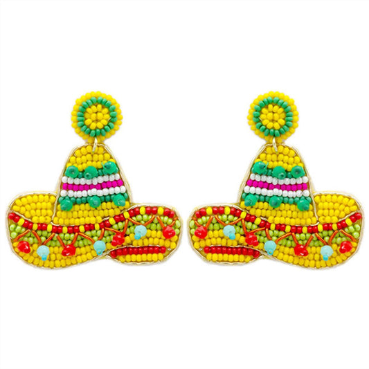 Sophia Collection - Women's Sombrero Seed Bead Earrings