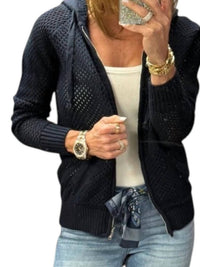 Just Madison - Madz Crochet Zip Hoodie Sweater
