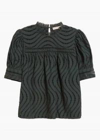 Ulla Johnson - Virginia Water Washed Eyelet Poplin Lace Collar Blouse