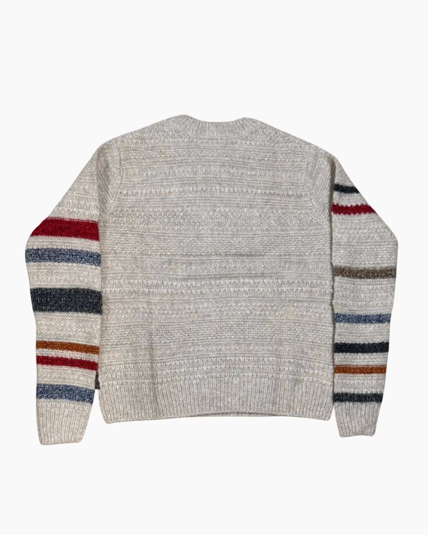 Autumn Cashmere - Textured Striped Crewneck Sweater