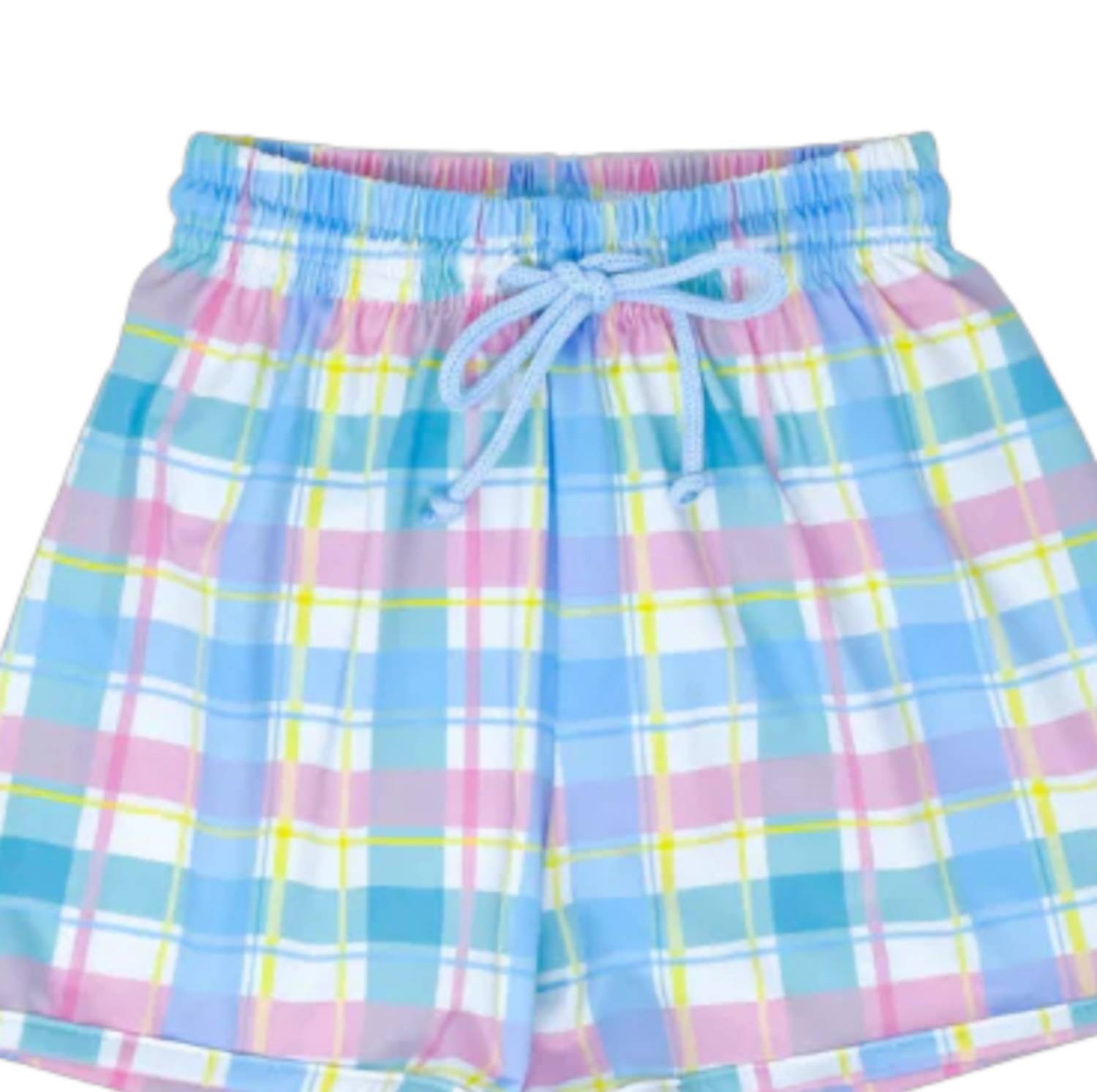 Lullaby Set Kids Plaid Swim Trunks in pastel - kids' item - detail view