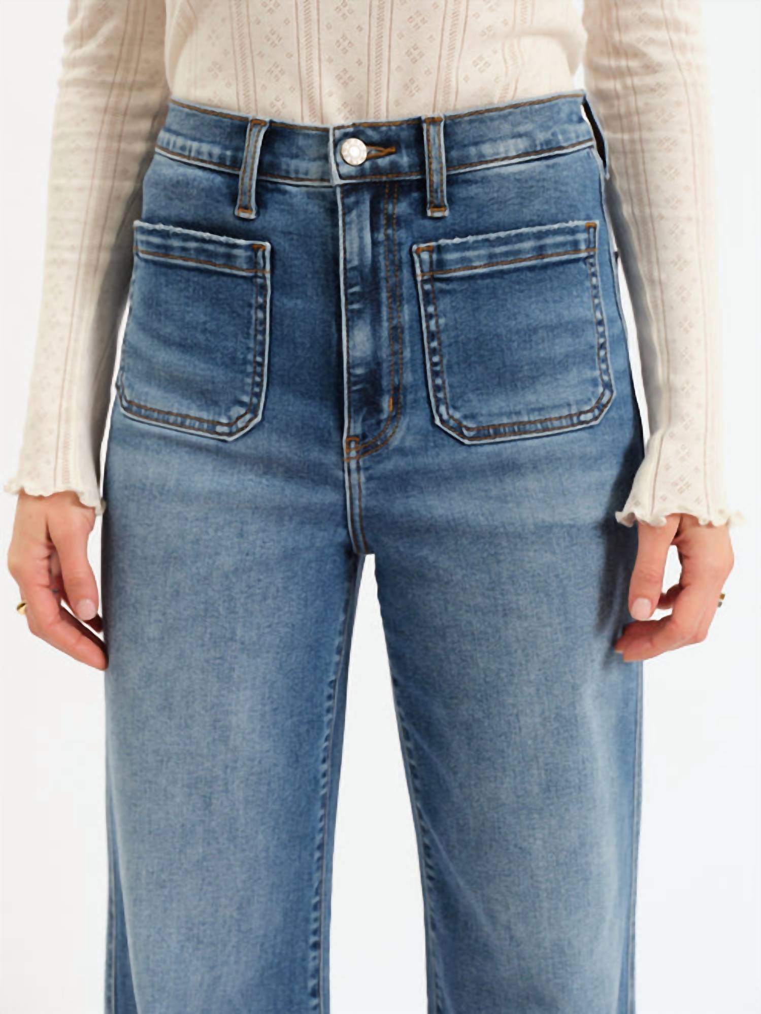 DAZE Far Out High Rise Wide Leg Jeans in vintage city 1 - women's jeans - view 4