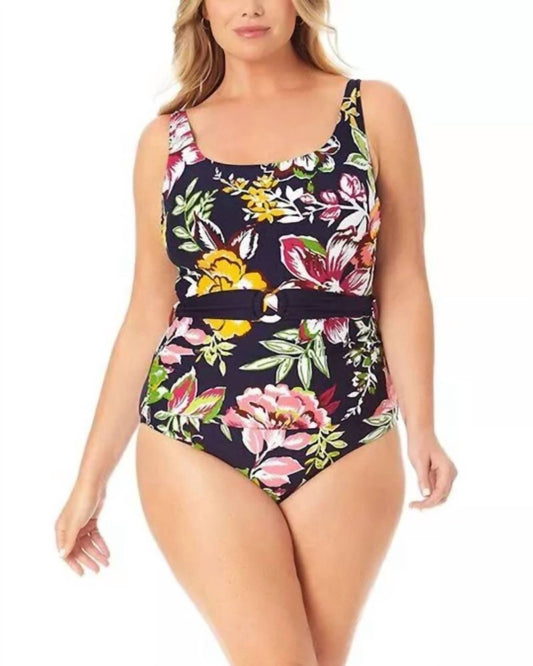 Anne Cole - Belt Scoop One-Piece Swimsuit-Plus