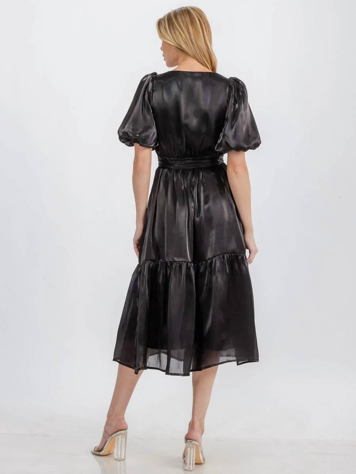 Wholesale Fashion Trends - Selma Puff Sleeve Tiered Midi Dress