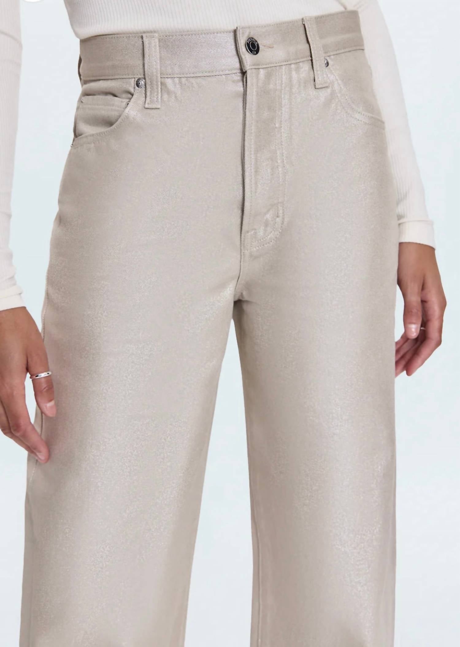 PISTOLA Tate High Rise Bowed Wide Leg Jean in champagne - women's jeans - view 5