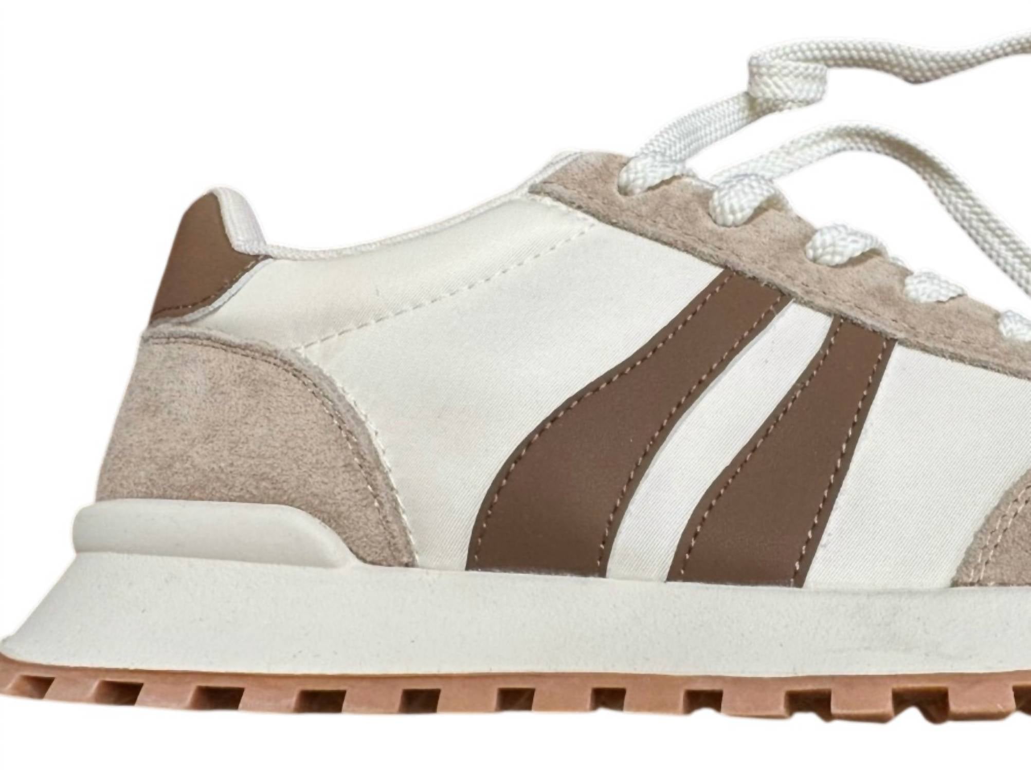 Cozy Girl Women's Lace Up Tennis Shoe in brown beige - women's sneaker - alternate view