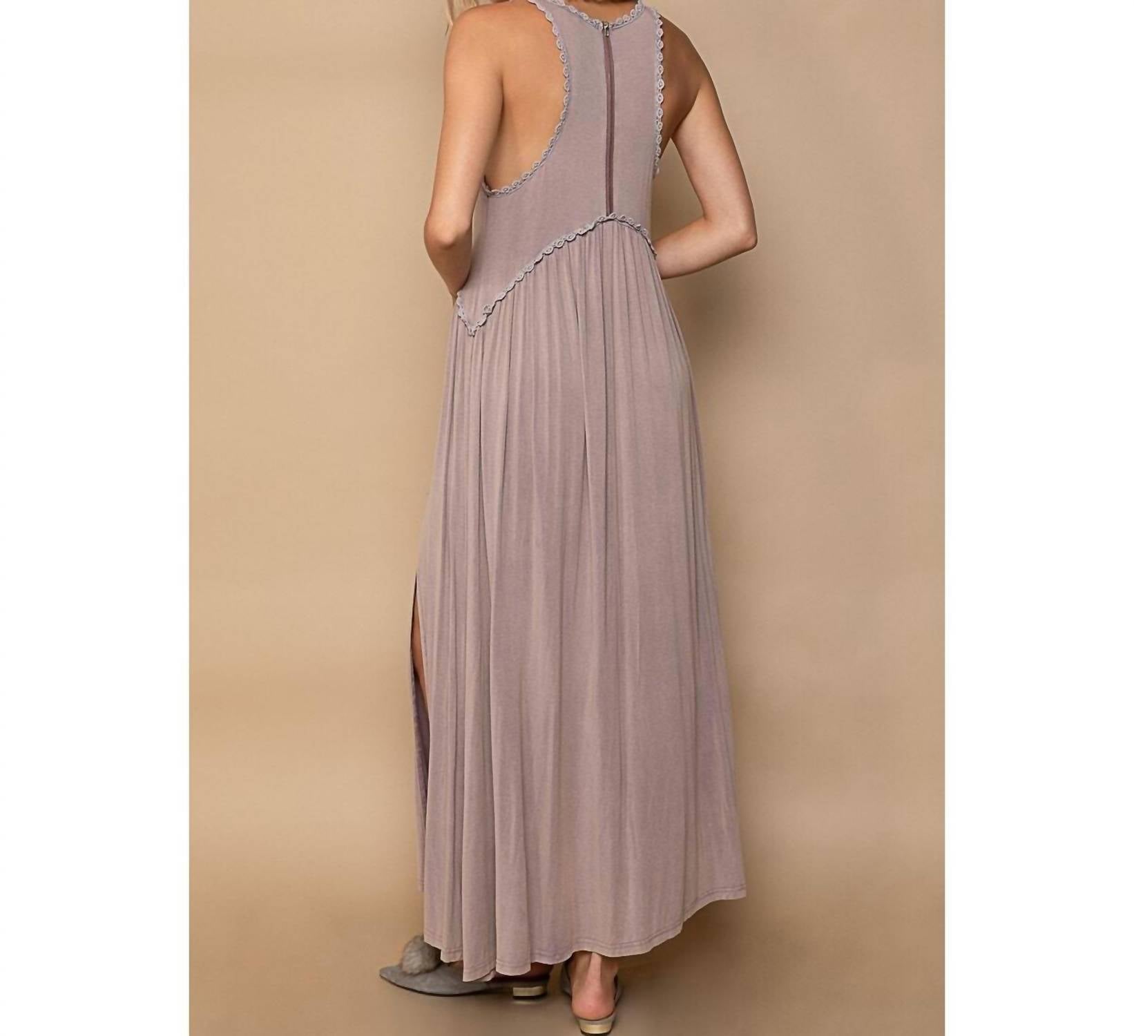 Pol - Front slit knit maxi dress