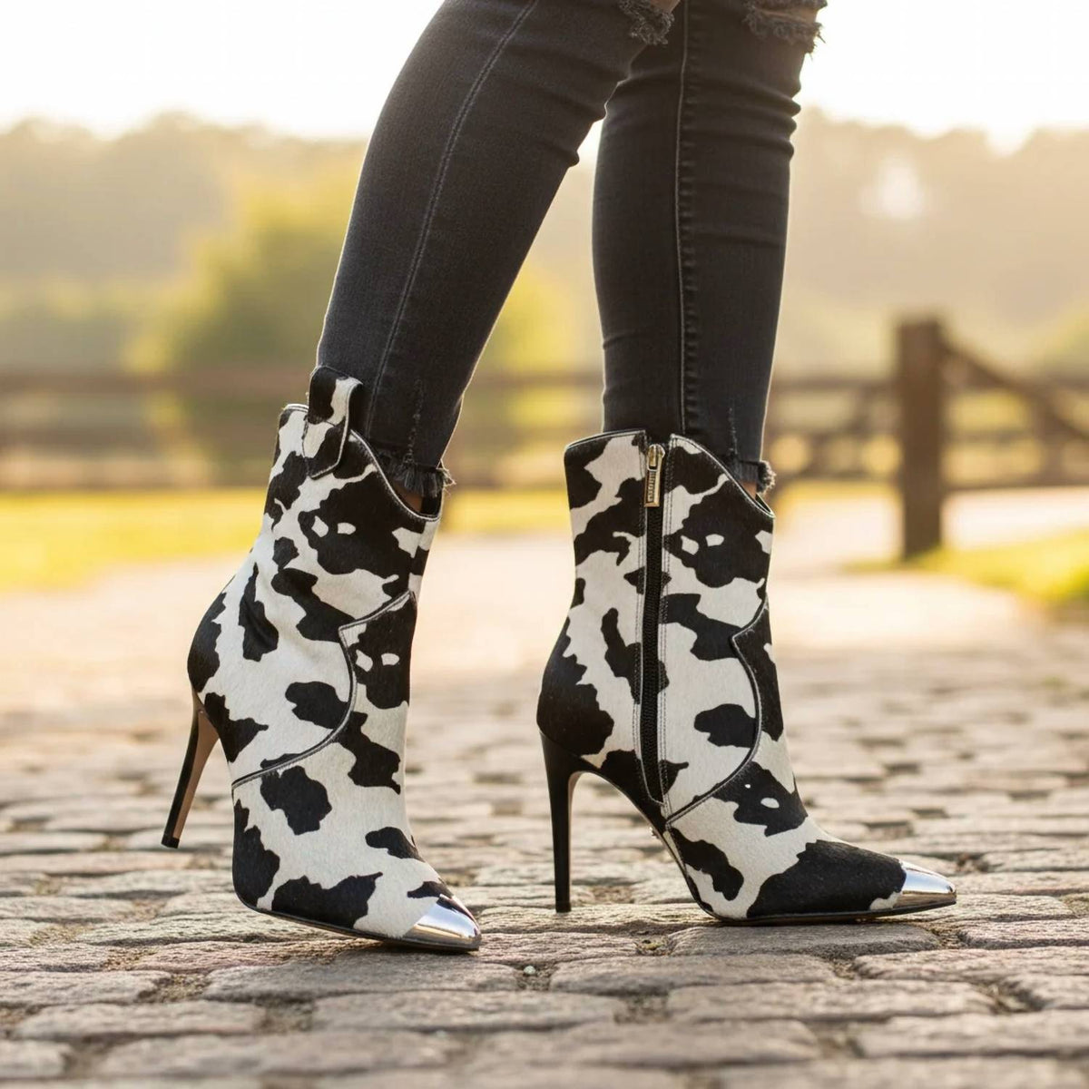 Carrano - Women's Amelia Western Designer Boot With Calf Hair