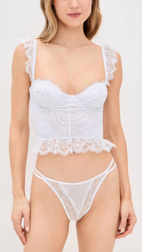 MUCCI Positano Lace Corset Top in white - women's shirt