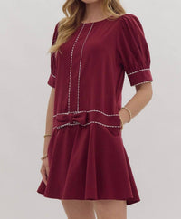 entro Holly Mini Dress in red - women's dress - alternate view