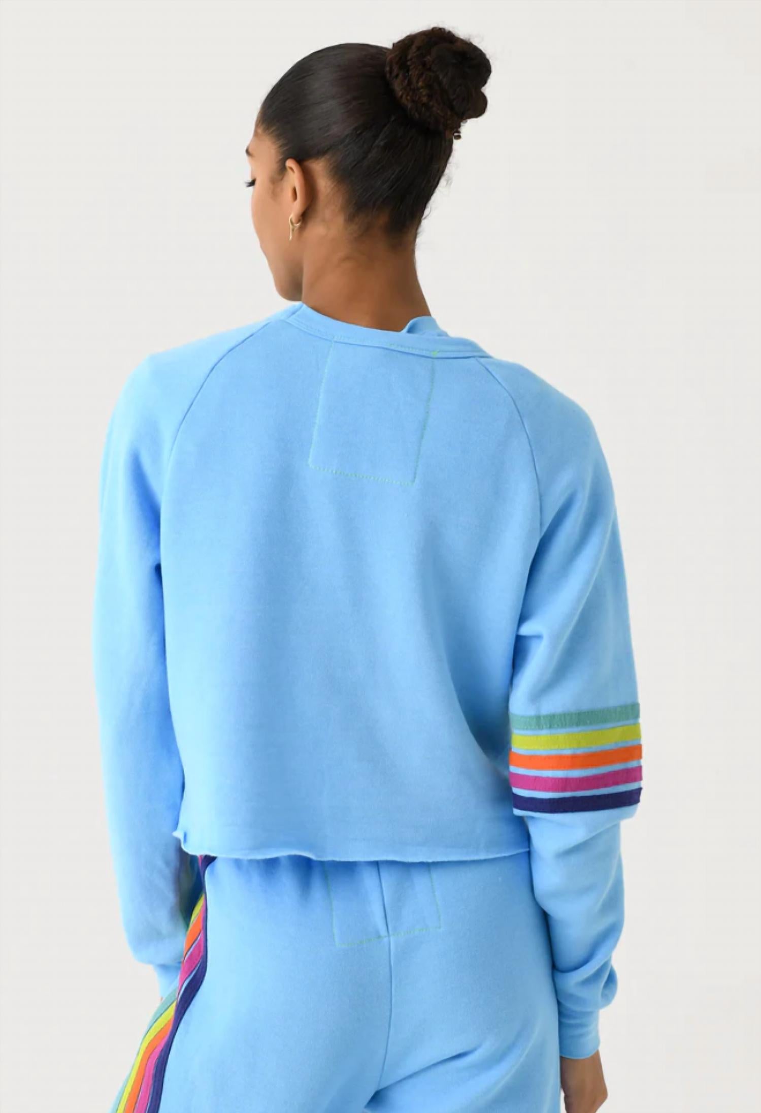 Aviator Nation - Bolt Rugby Stitch Crop Crew Sweatshirt