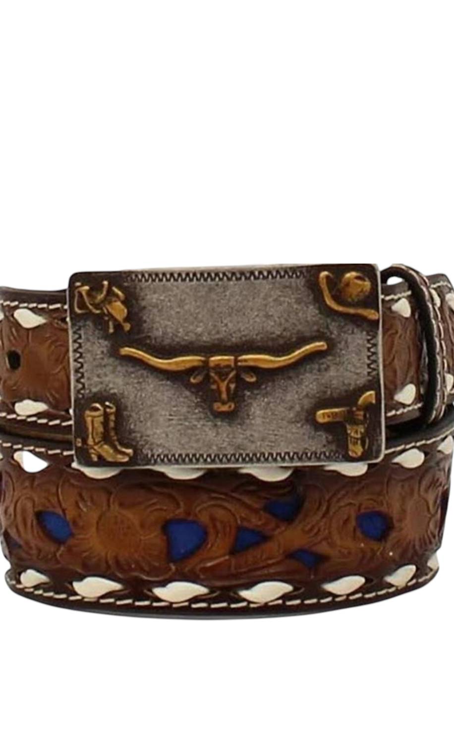 3D Belt Company - Kids Pierced Overlay Belt With Buck Lacing