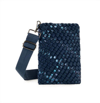 HAUTE SHORE Women's Shay Woven Phone Crossbody Bag in pacific - women's bag - detail view