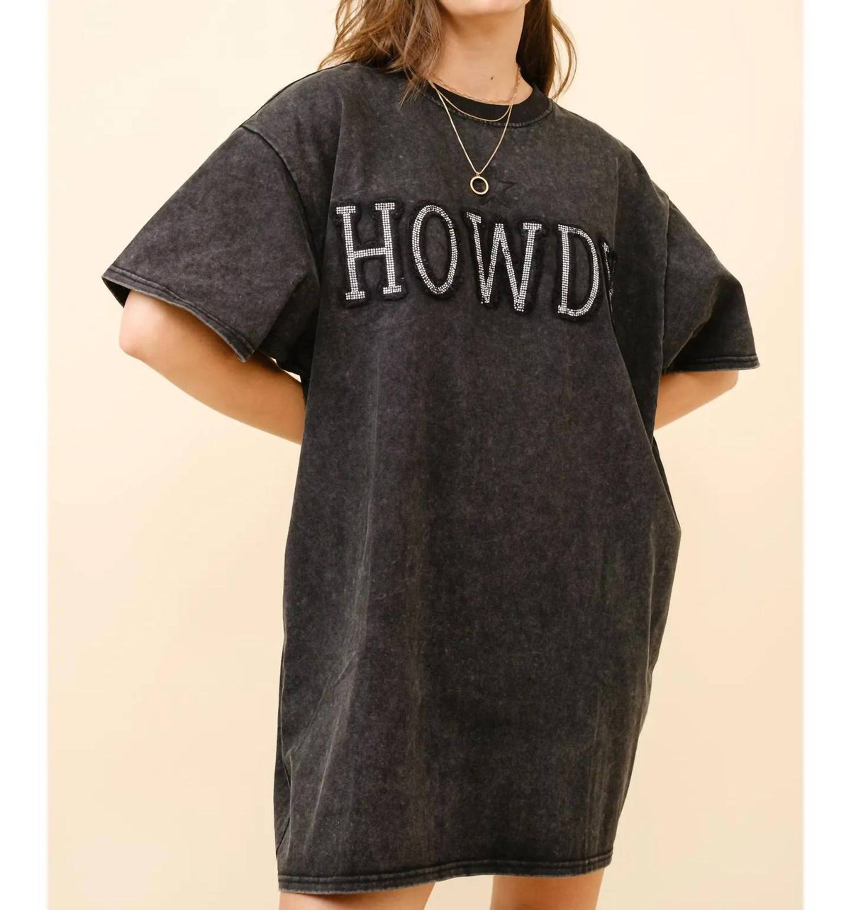Blue B - Howdy Shirt Dress With Rhinestone Detail