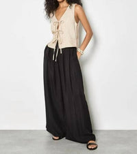 Apricot - Tie Front Linen Blend Vest