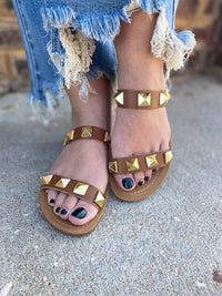 Corkys Footwear Women's Daiquiri Sandals in cognac - women's sandal - detail view