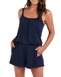 TYSA Eagle Short Romper in navy - women's pants