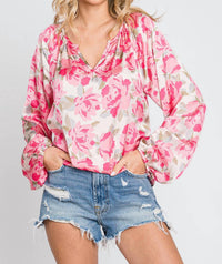 Emily Wonder - Satin Silky V Neck Blouse