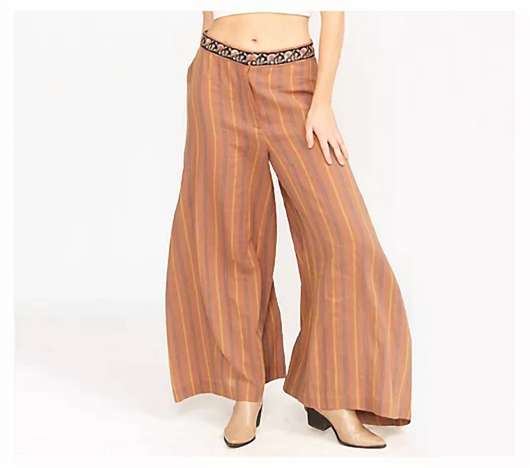 Aratta Women's Mariah Pants in brown stripe - women's pants