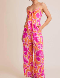 Gilli - Summer Fling Front Tie Floral Jumpsuit