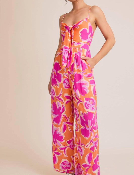 Gilli - Summer Fling Front Tie Floral Jumpsuit