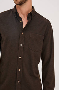 Rails Men's Vincent Shirt in espresso - men's long sleeve top - alternate view
